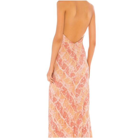 Lovers + Friends Women’s Zeta Halter Plunge Neckline Maxi Dress Size M Sundress - Picture 5 of 9